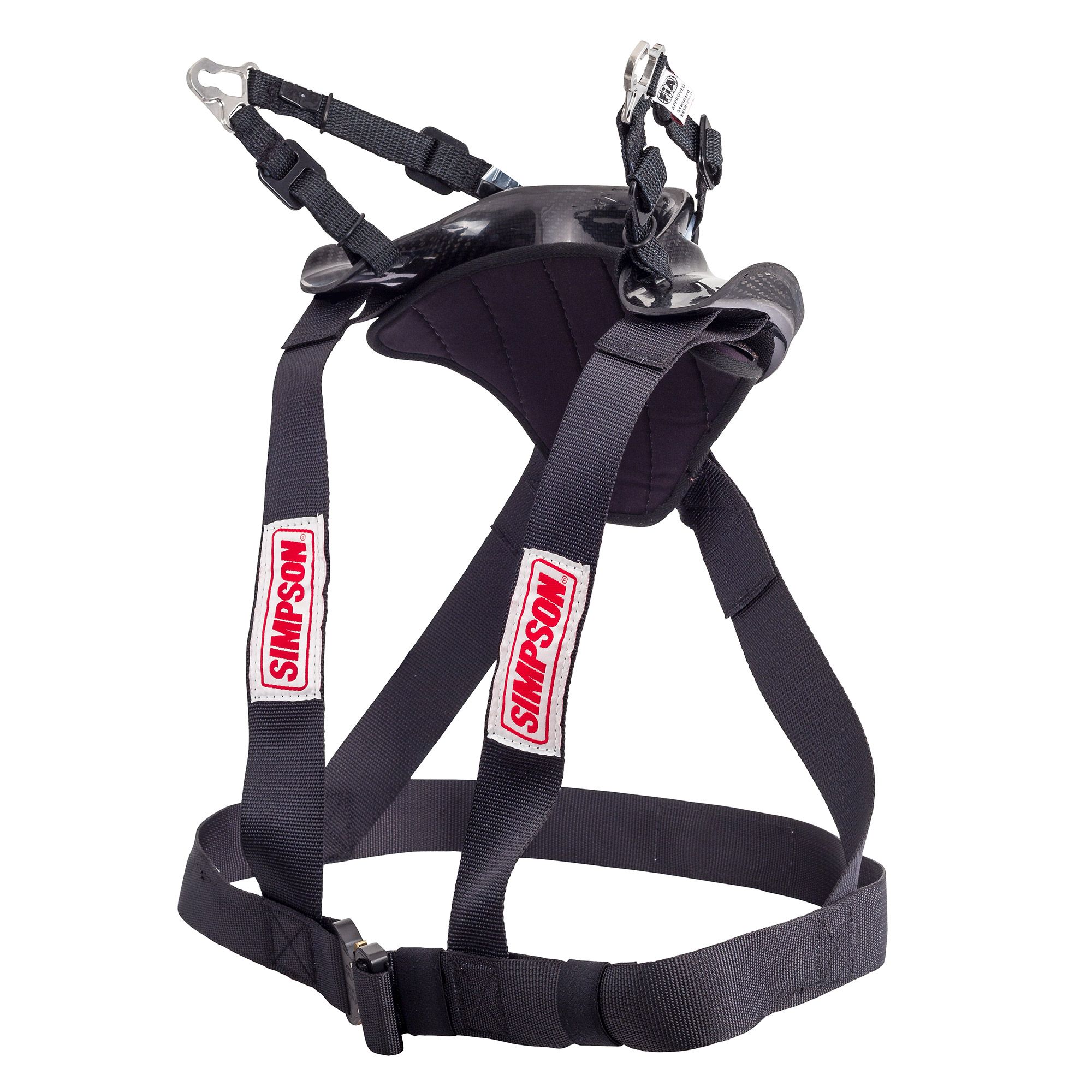 Simpson HYBRID PRO LITE защита головы и шеи (под стандартные клипсы), карбон, р-р S