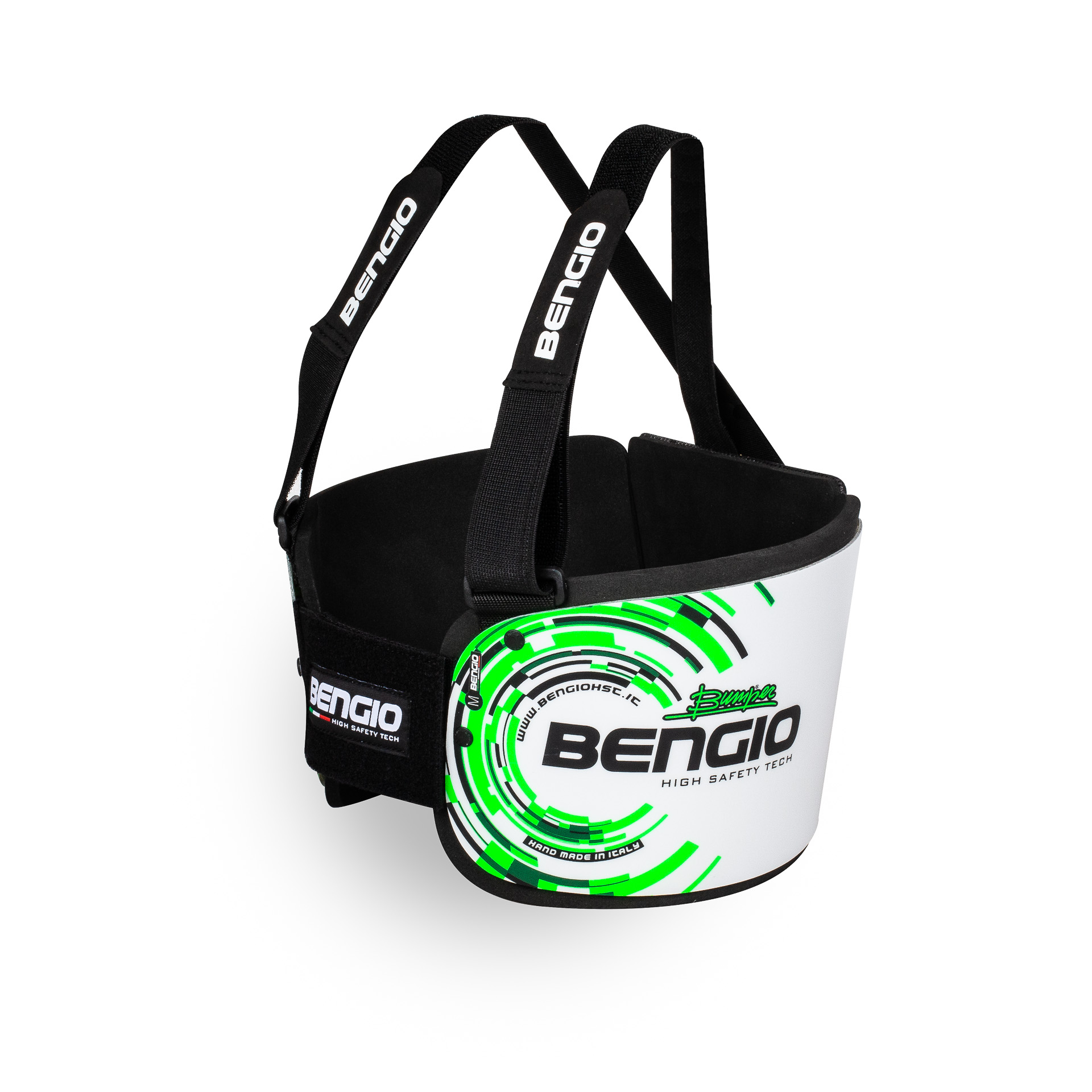 Bengio Bumper Standard защита ребер для картинга, L, белый/зеленый