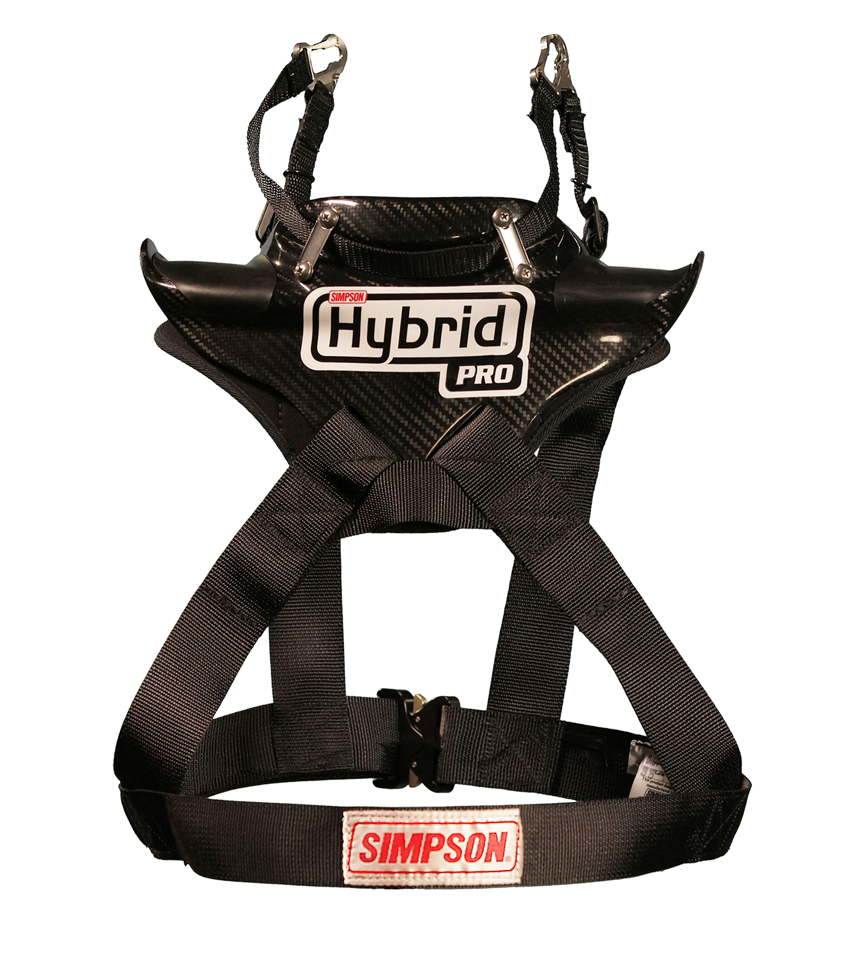 Simpson HYBRID PRO LITE защита головы и шеи (под стандартные клипсы), карбон, р-р L