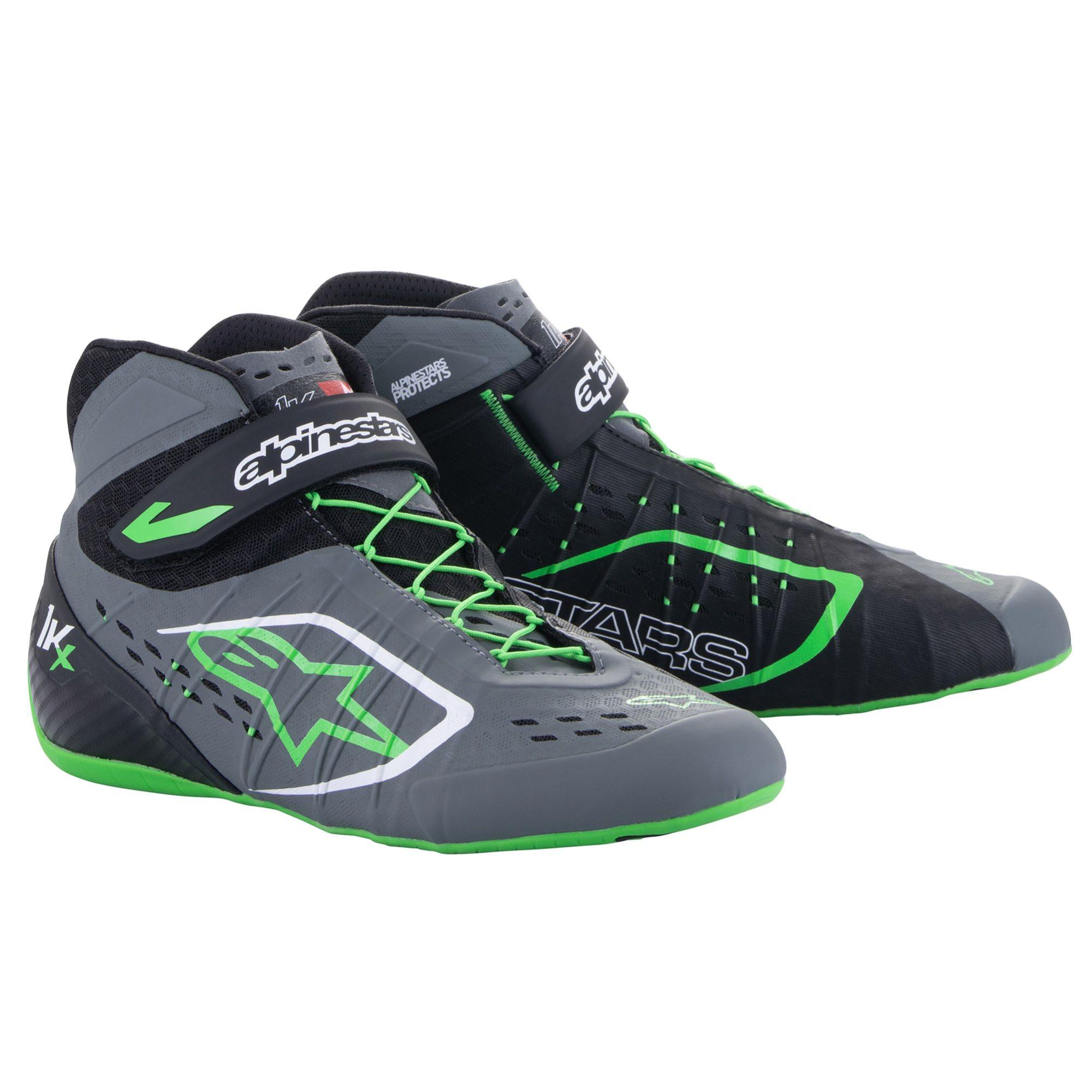 Alpinestars TECH 1-KX v2 ботинки для картинга, 40.5(EUR)/8(US), серый/зеленый