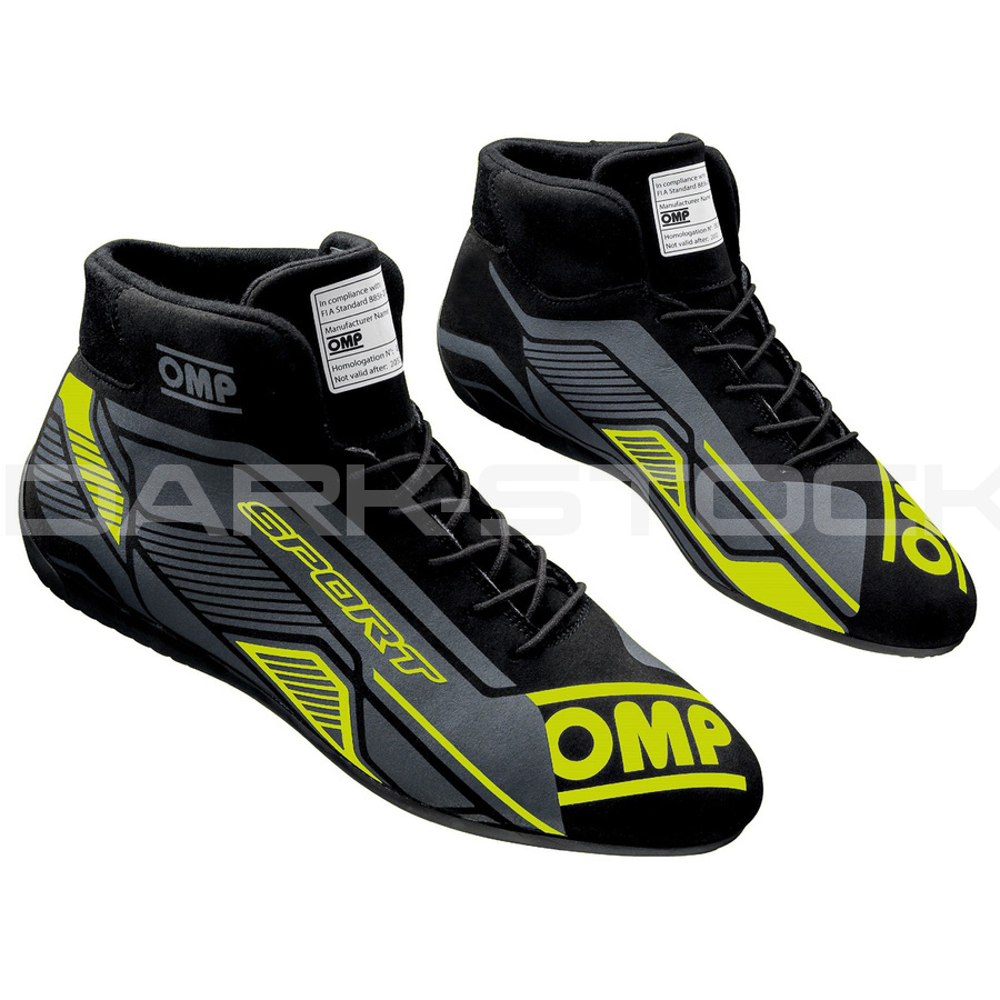 OMP SPORT ботинки для автоспорта, черный. желтый р-р 44