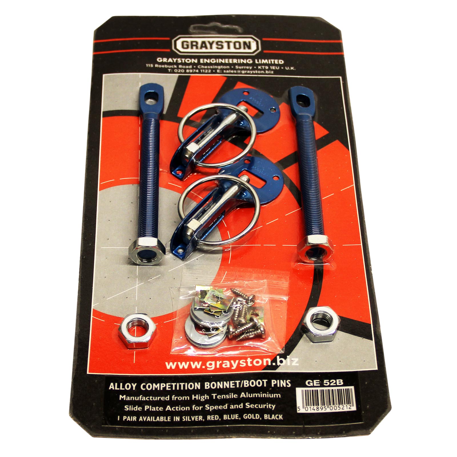 Grayston замки капота алюминиевые, синий
